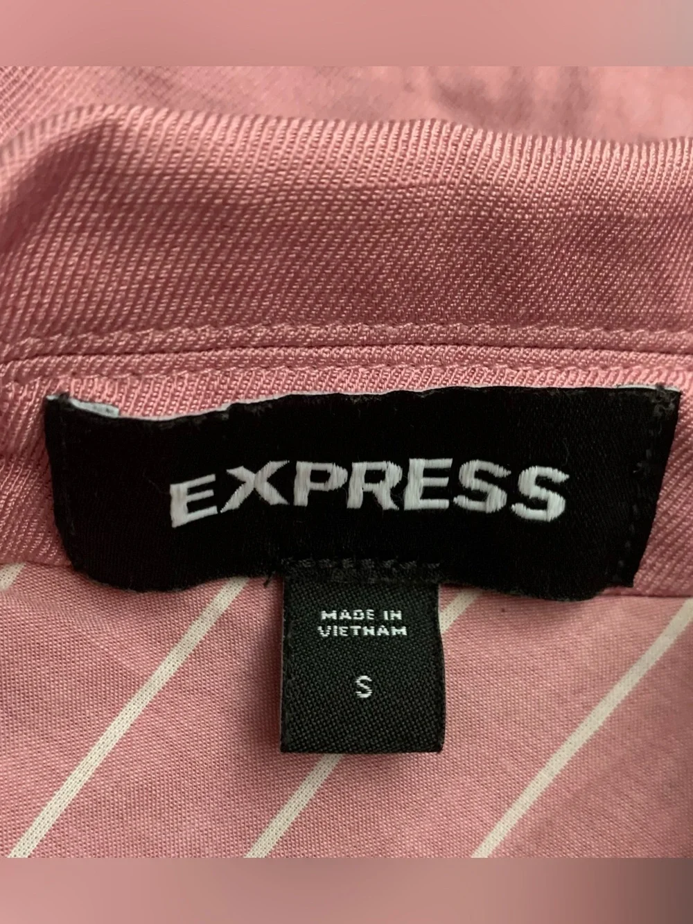 Express Linen Blend Boyfriend Blazer in Pink